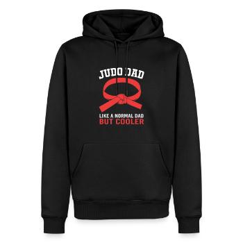 Judo Papa Père - Sweat à capuche Premium bio Homme - noir - Devant - Nico (187cm)
