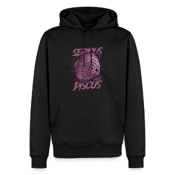 Sérieux au sujet du discus aquariophile gardien de discus - Sweat à capuche Premium bio Homme - noir - Devant - Nico (187cm)