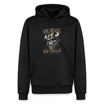 Motorcycle Norse Viking Victory Or Valhalla - Men’s Premium Organic Hoodie - black - Front - Nico (187cm)