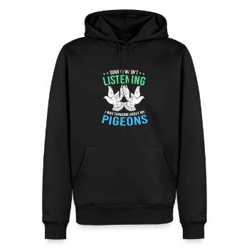 Pigeons pigeons - Sweat à capuche Premium bio Homme - noir - Devant - Nico (187cm)