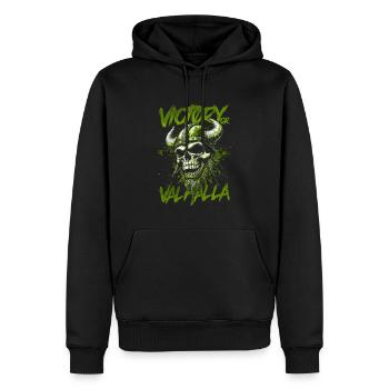 Norse Viking Victory Or Valhalla - Men’s Premium Organic Hoodie - black - Front - Nico (187cm)