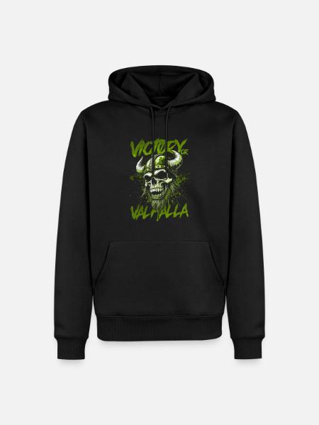 Nordischer Wikingersieg oder Walhalla - Männer Premium Bio Hoodie - Schwarz