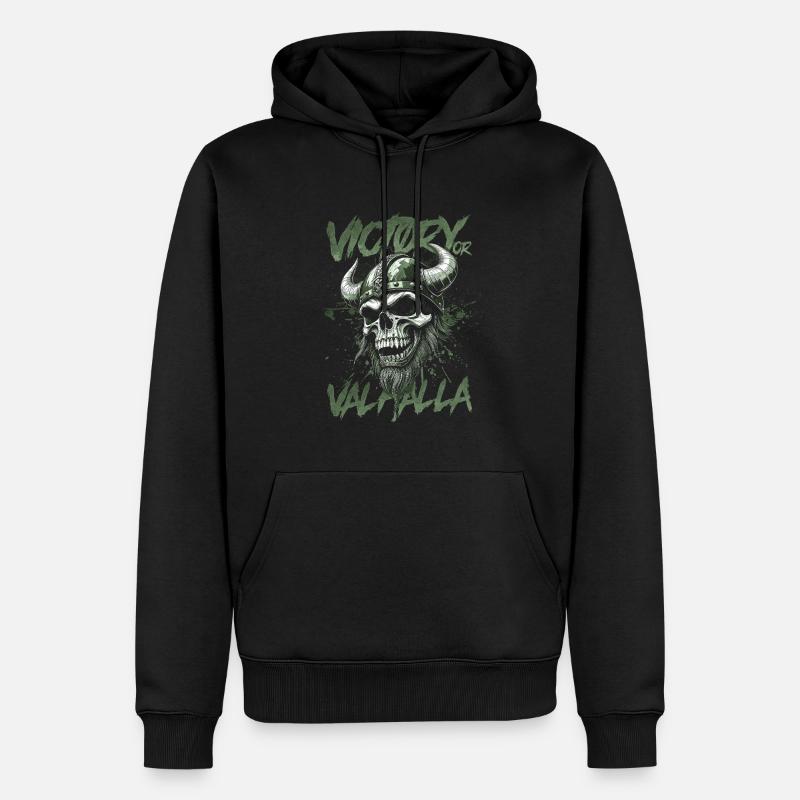 Nordischer Wikingersieg oder Walhalla - Männer Premium Bio Hoodie - Schwarz