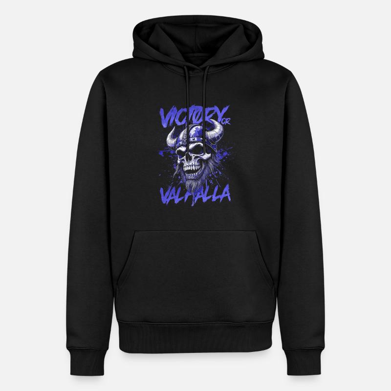 Nordischer Wikingersieg oder Walhalla - Männer Premium Bio Hoodie - Schwarz