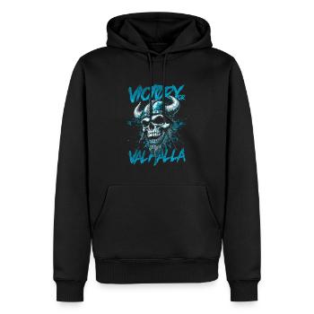 Norse Viking Victory Or Valhalla - Men’s Premium Organic Hoodie - black - Front - Nico (187cm)