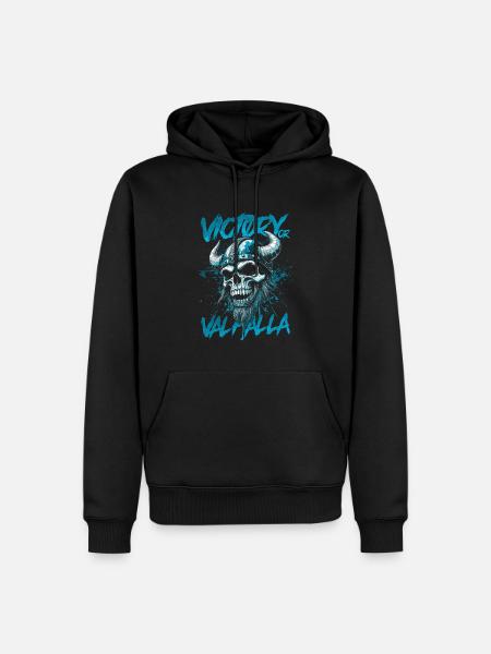 Nordischer Wikingersieg oder Walhalla - Männer Premium Bio Hoodie - Schwarz