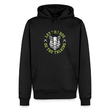 Chasse au cochon Chasseur Chasse au sanglier - Sweat à capuche Premium bio Homme - noir - Devant - Nico (187cm)