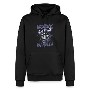 Norse Viking Victory Or Valhalla - Men’s Premium Organic Hoodie - black - Front - Nico (187cm)