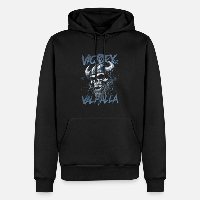 Nordischer Wikingersieg oder Walhalla - Männer Premium Bio Hoodie - Schwarz