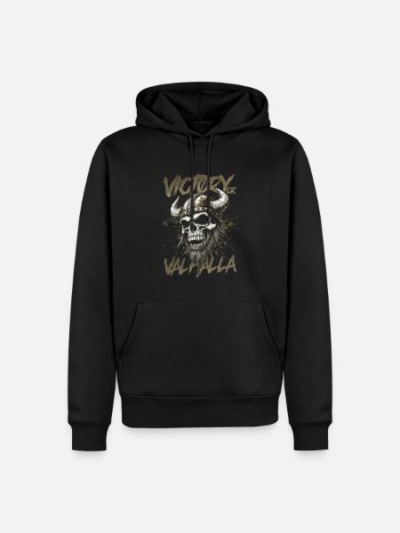 Nordischer Wikingersieg oder Walhalla - Männer Premium Bio Hoodie - Schwarz