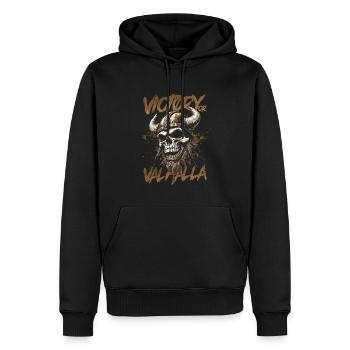 Norse Viking Victory Or Valhalla - Men’s Premium Organic Hoodie - black - Front - Nico (187cm)