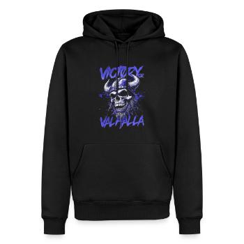 Norse Viking Victory Or Valhalla - Men’s Premium Organic Hoodie - black - Front - Nico (187cm)