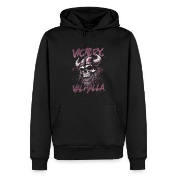 Norse Viking Victory Or Valhalla - Men’s Premium Organic Hoodie - black - Front - Nico (187cm)