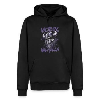 Norse Viking Victory Or Valhalla - Men’s Premium Organic Hoodie - black - Front - Nico (187cm)