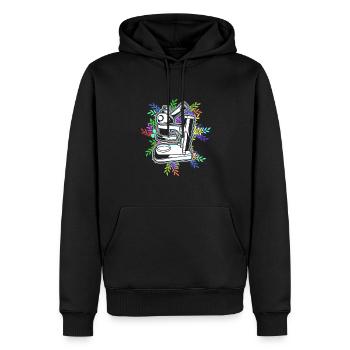 Laboratory Bio Chemistry Microscope Laboratory - Men’s Premium Organic Hoodie - black - Front - Nico (187cm)