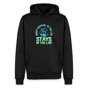 Laboratory Bio Chemistry Microscope Laboratory - Men’s Premium Organic Hoodie - black - Front - Nico (187cm)