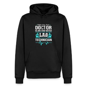 Laboratory Bio Chemistry Microscope Laboratory - Men’s Premium Organic Hoodie - black - Front - Nico (187cm)