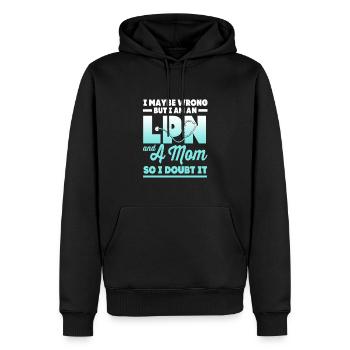 Infirmière Infirmière Infirmière - Sweat à capuche Premium bio Homme - noir - Devant - Nico (187cm)