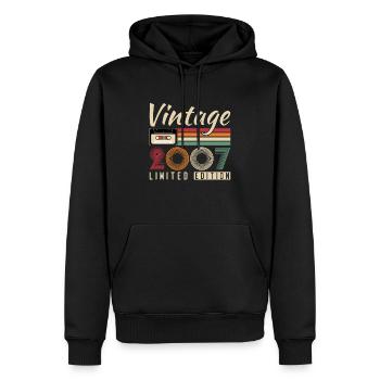 Jahrgang 2007 Retro Geburtstagsgeschenk - Männer Premium Bio Hoodie - Schwarz - Vorne - Nico (187cm)