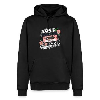 70 Jahre Vintage Frauen 1955 Geburtstag - Männer Premium Bio Hoodie - Schwarz - Vorne - Nico (187cm)