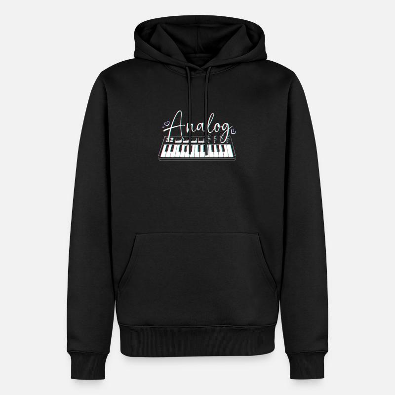 DJ Djing Label Keyboard - Männer Premium Bio Hoodie - Schwarz