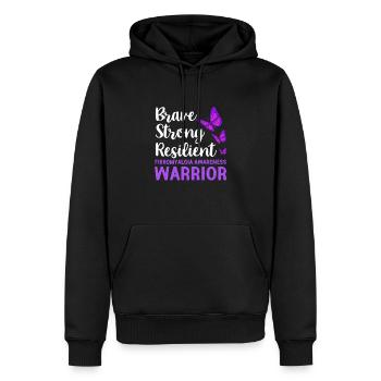 Fibromyalgie Fibro - Männer Premium Bio Hoodie - Schwarz - Vorne - Nico (187cm)