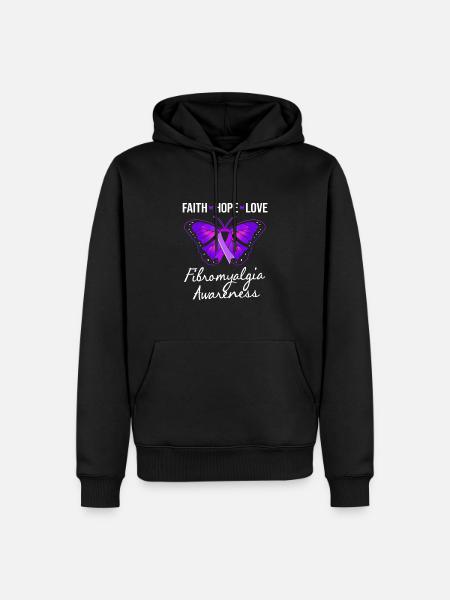 Fibromyalgie Fibro - Sweat à capuche Premium bio Homme - noir
