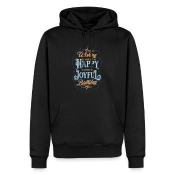 Wishing myself a happy and joyful Birthday - Männer Premium Bio Hoodie - Schwarz - Vorne - Nico (187cm)