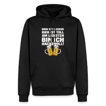 Bier Ist Lecker Bier Ist Toll Lustiger Bier Spruch - Männer Premium Bio Hoodie - Schwarz - Vorne - Nico (187cm)