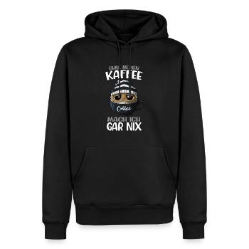 Kaffee Kaffeetasse Kaffeeliebhaber Spruch Eule - Männer Premium Bio Hoodie - Schwarz - Vorne - Nico (187cm)