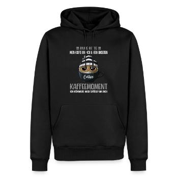 Kaffee Kaffeeliebhaber Spruch Ruhe Bitte Eule - Männer Premium Bio Hoodie - Schwarz - Vorne - Nico (187cm)