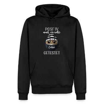 Positiv Auf Müde Getestet Kaffee Kaffeeliebhaber - Männer Premium Bio Hoodie - Schwarz - Vorne - Nico (187cm)