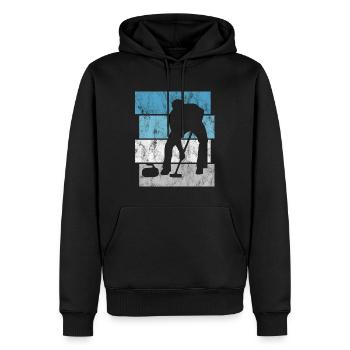 Curling sur glace Curling Retro Cadeau - Sweat à capuche Premium bio Homme - noir - Devant - Nico (187cm)