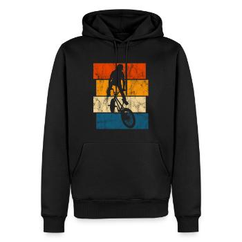 BMX Rad Fahrrad Retro Geschenk Bicycle Motocross - Männer Premium Bio Hoodie - Schwarz - Vorne - Nico (187cm)