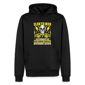 Elektriker Sei Nett Zu Mir Elektroniker Spruch - Männer Premium Bio Hoodie - Schwarz - Vorne - Nico (187cm)