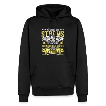 Elektriker Wächter Des Stromes Elektriker Spruch - Männer Premium Bio Hoodie - Schwarz - Vorne - Nico (187cm)