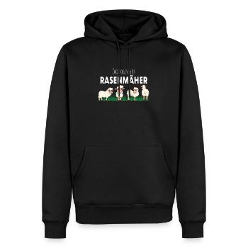 Ökologisch Gärtnern Rasenmäher Schaf Landwirt - Männer Premium Bio Hoodie - Schwarz - Vorne - Nico (187cm)