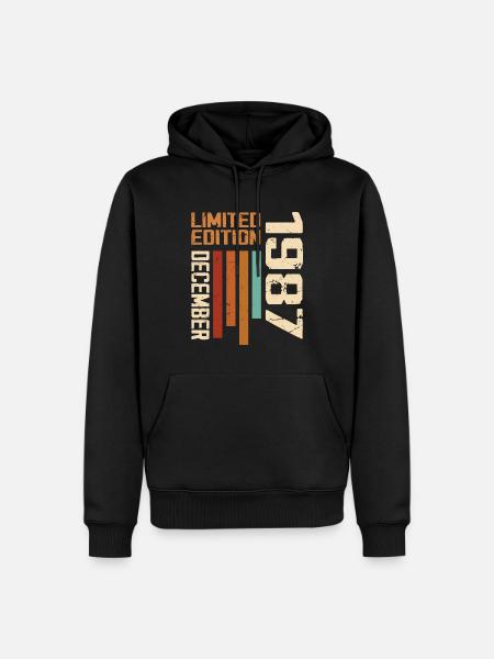 Décembre 1987 - 1987 Décembre - Sweat à capuche Premium bio Homme - noir