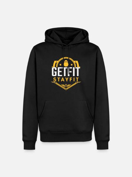 Get Fit Stay Fit - Men’s Premium Organic Hoodie - black