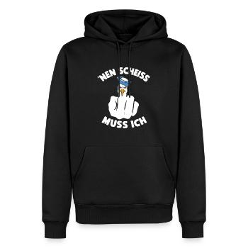 Lustig Möwe Cooler Spruch Nen Scheiß Muss Ich - Männer Premium Bio Hoodie - Schwarz - Vorne - Nico (187cm)