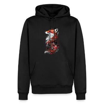 Majestätischer Rotfuchs Florales Design - Männer Premium Bio Hoodie - Schwarz - Vorne - Nico (187cm)