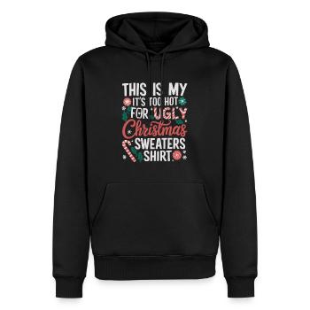 Drôle Laid Noël Noël - Sweat à capuche Premium bio Homme - noir - Devant - Nico (187cm)