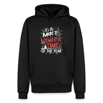 Weihnachten Schönste Zeit Des Jahres Heiligabend - Männer Premium Bio Hoodie - Schwarz - Vorne - Nico (187cm)