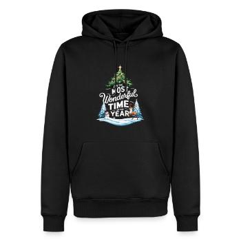 Heiligabend Schönste Zeit Des Jahres Weihnachten - Männer Premium Bio Hoodie - Schwarz - Vorne - Nico (187cm)