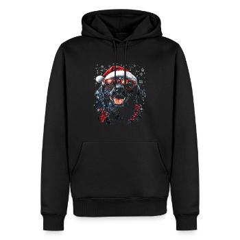 Labrador Noir Noël - Sweat à capuche Premium bio Homme - noir - Devant - Nico (187cm)