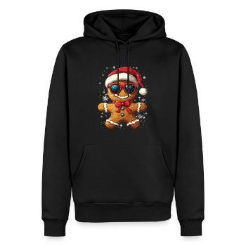 Weihnachten Lebkuchenmann Gingerbread Man - Männer Premium Bio Hoodie - Schwarz - Vorne - Nico (187cm)