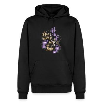 Alzheimer Bewusstsein Lila Band - Männer Premium Bio Hoodie - Schwarz - Vorne - Nico (187cm)