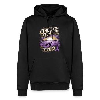 Alzheimer Bewusstsein Lila Band - Männer Premium Bio Hoodie - Schwarz - Vorne - Nico (187cm)