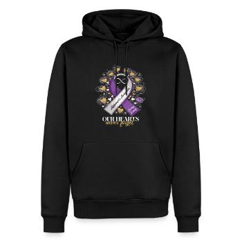 Alzheimer Bewusstsein Lila Band - Männer Premium Bio Hoodie - Schwarz - Vorne - Nico (187cm)
