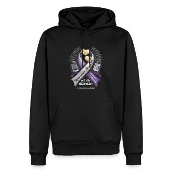 Alzheimer Bewusstsein Lila Band - Männer Premium Bio Hoodie - Schwarz - Vorne - Nico (187cm)